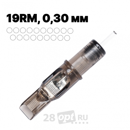 Картриджи для художественной татуировки EZ Filter FC-1019M1C, Round Magnum 19, 0,30 мм, коробка 10 шт.
