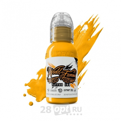 Краска для художественной татуировки World Famous Tattoo Ink, Michaelangelo Yellow, 30 мл