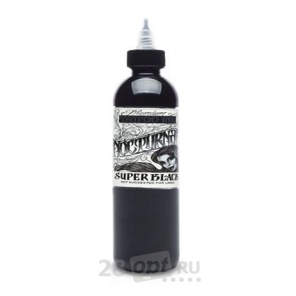 Краска для художественной татуировки Nocturnal Tattoo Ink, Super Black, 240 мл