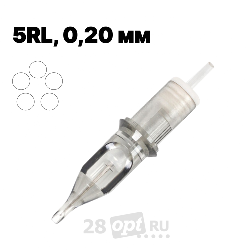 Картриджи для художественной татуировки EZ Revolution RC0605RL Micro Liner 5, 0,20 мм, коробка 20 шт.