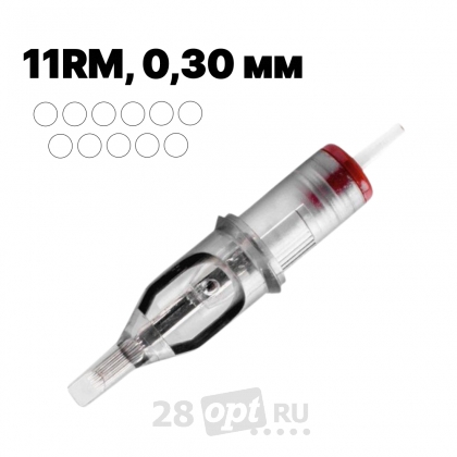 Картриджи для художественной татуировки EZ Revolution RC1011M1C-1 Round Magnum 11, 0,30 мм, коробка 20 шт.