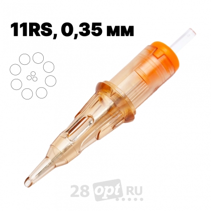 Картриджи для художественной татуировки EZ V-Select VC-1211RS-2, Round Shader 11, 0,35 мм, коробка 20 шт.