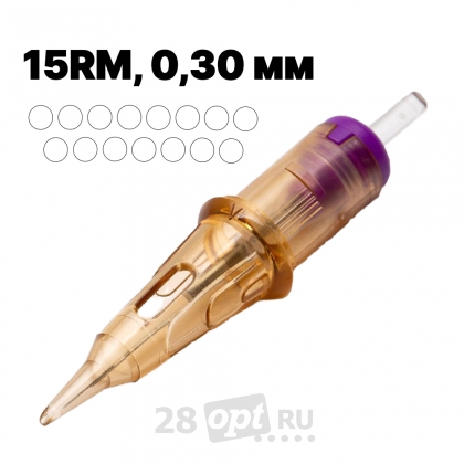 Картриджи для художественной татуировки EZ V-Select VC-P1015M1C Round Magnum 15, 0,30 мм, коробка 20 шт.